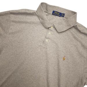 Polo Ralph Lauren Polo Shirt Mens 2XB Beige Solid Big Tall Cotton Pony Logo